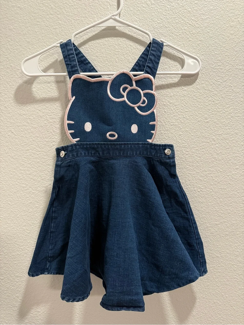 Hello Kitty Denim Overall Dress - Navy Blue